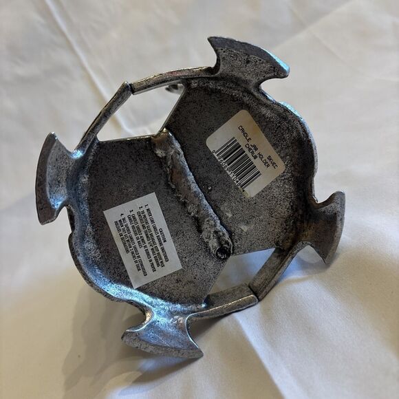 Carson 1999 Pewter Round Candle Holder Cherub Angel Bunny Rabbit Ivy 5 X 4.5 In - Picture 8 of 12